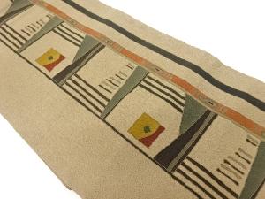 縮緬地抽象模様名古屋帯